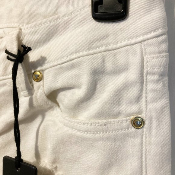 Guess women's size 26 rip distressed ankle zip retro accessory stretchy jeans - Picture 4 of 7